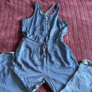 Light Denim Blue Sleeveless Jumpsuit